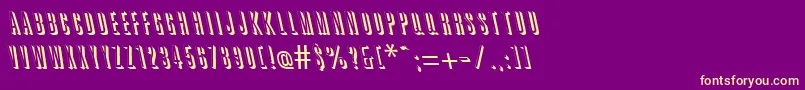 GreatshadowbackslantRegular Font – Yellow Fonts on Purple Background