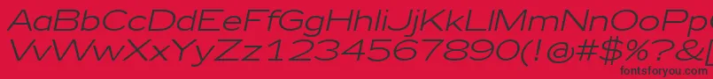 フォントZeppelin41Italic – 赤い背景に黒い文字