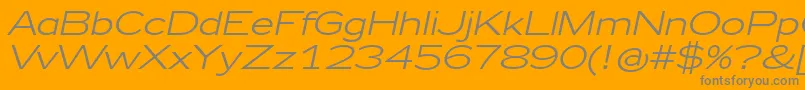 フォントZeppelin41Italic – オレンジの背景に灰色の文字