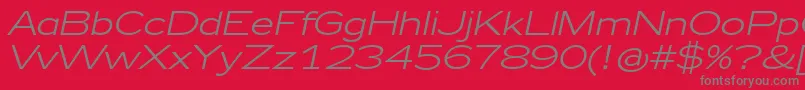 フォントZeppelin41Italic – 赤い背景に灰色の文字