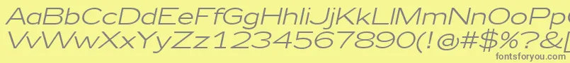 Zeppelin41Italic-Schriftart – Graue Schriften auf gelbem Hintergrund