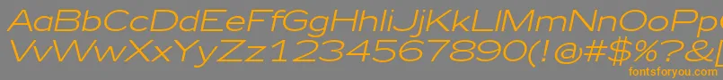 Zeppelin41Italic-Schriftart – Orangefarbene Schriften auf grauem Hintergrund