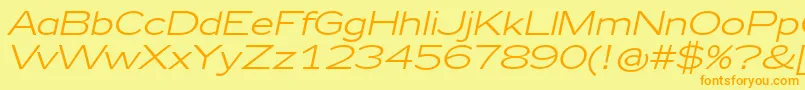 Zeppelin41Italic Font – Orange Fonts on Yellow Background