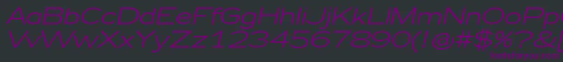 Więcej informacji o czcionce Zeppelin41Italic Czcionka Zeppelin41Italic – fioletowe czcionki na czarnym tle