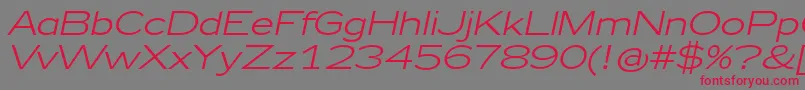 Czcionka Zeppelin41Italic – czerwone czcionki na szarym tle