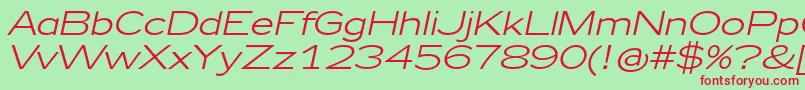 Шрифт Zeppelin41Italic – красные шрифты на зелёном фоне