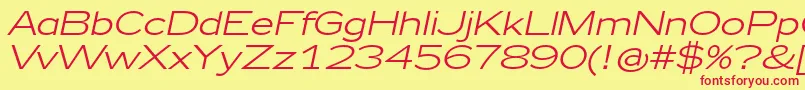Police Zeppelin41Italic – polices rouges sur fond jaune