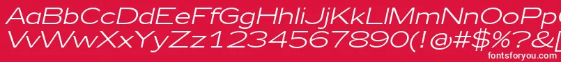 フォントZeppelin41Italic – 赤い背景に白い文字