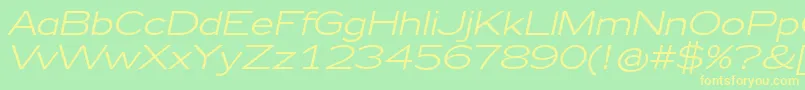 Zeppelin41Italic Font – Yellow Fonts on Green Background