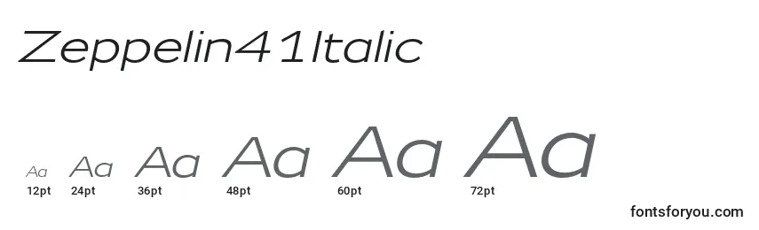 Zeppelin41Italic Font Sizes