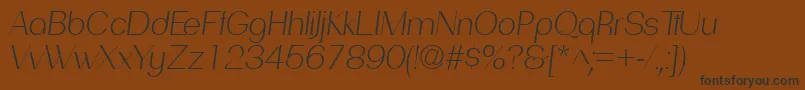 PassionsanspdadLightitalic-Schriftart – Schwarze Schriften auf braunem Hintergrund