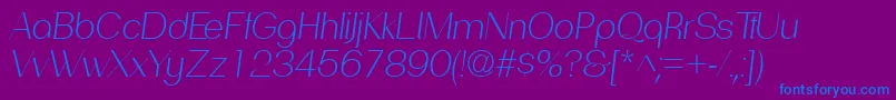 PassionsanspdadLightitalic Font – Blue Fonts on Purple Background