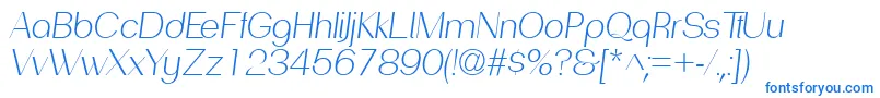フォントPassionsanspdadLightitalic – 青いフォント