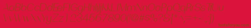 Fonte PassionsanspdadLightitalic – fontes marrons em um fundo vermelho