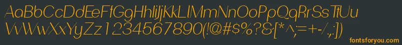 PassionsanspdadLightitalic Font – Orange Fonts on Black Background