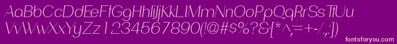 PassionsanspdadLightitalic-fontti – vaaleanpunaiset fontit violetilla taustalla