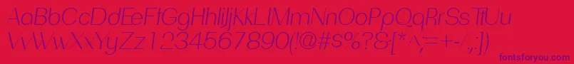 フォントPassionsanspdadLightitalic – 赤い背景に紫のフォント