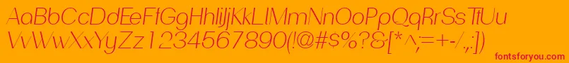 フォントPassionsanspdadLightitalic – オレンジの背景に赤い文字