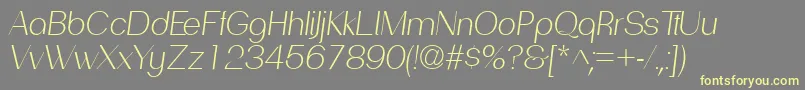 PassionsanspdadLightitalic Font – Yellow Fonts on Gray Background
