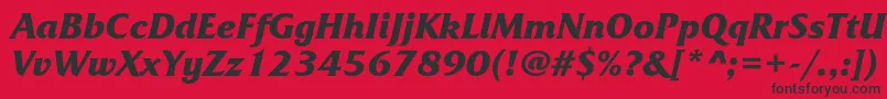 フォントFrizquadratacBolditalic – 赤い背景に黒い文字