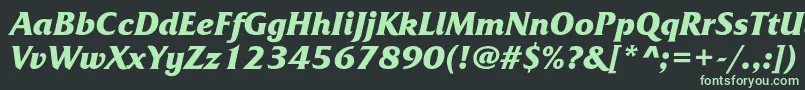 フォントFrizquadratacBolditalic – 黒い背景に緑の文字