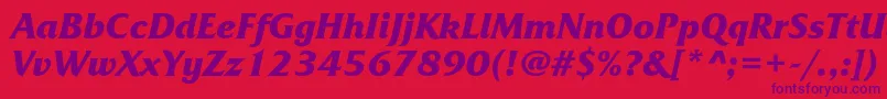FrizquadratacBolditalic Font – Purple Fonts on Red Background