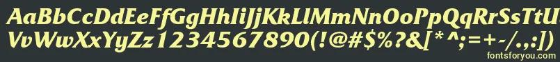 フォントFrizquadratacBolditalic – 黒い背景に黄色の文字