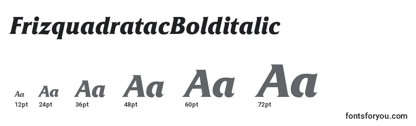 Размеры шрифта FrizquadratacBolditalic