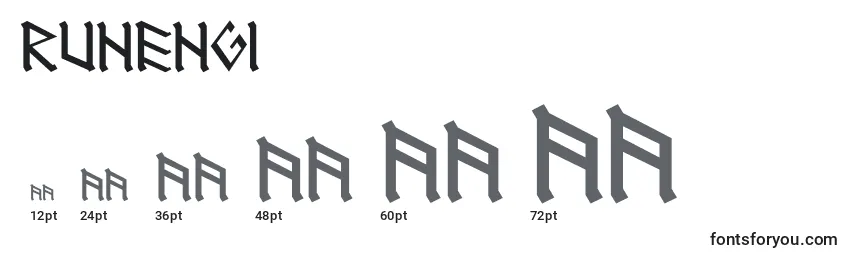 Размеры шрифта Runeng1