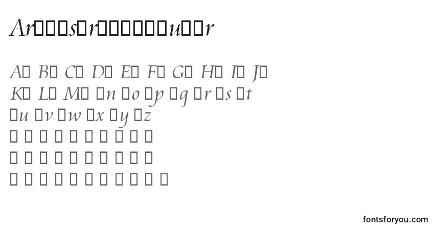 Schriftart AramisTrialRegular – Alphabet, Zahlen, spezielle Symbole