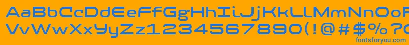 フォントPfbaselineproMedium – オレンジの背景に青い文字