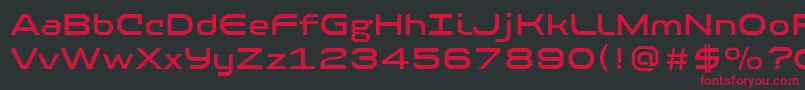 フォントPfbaselineproMedium – 黒い背景に赤い文字
