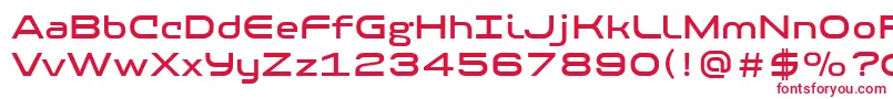 フォントPfbaselineproMedium – 白い背景に赤い文字