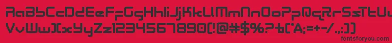 Radiospacebold Font – Black Fonts on Red Background