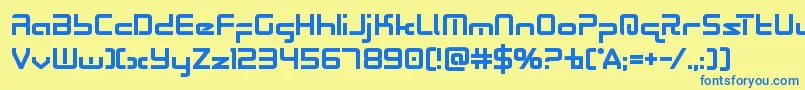 Radiospacebold Font – Blue Fonts on Yellow Background