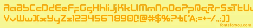 Radiospacebold Font – Orange Fonts on Yellow Background