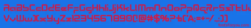 Radiospacebold Font – Red Fonts on Blue Background