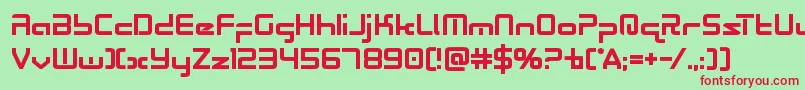 Radiospacebold Font – Red Fonts on Green Background