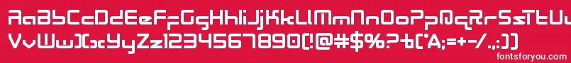 Шрифт Radiospacebold – белые шрифты на красном фоне