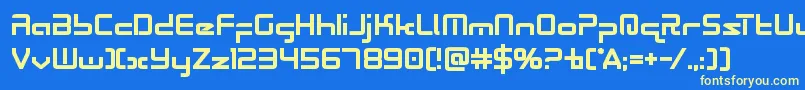 Radiospacebold Font – Yellow Fonts on Blue Background