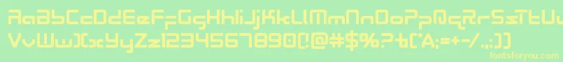 Radiospacebold Font – Yellow Fonts on Green Background