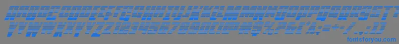 フォントPowerlordgradital – 灰色の背景に青い文字