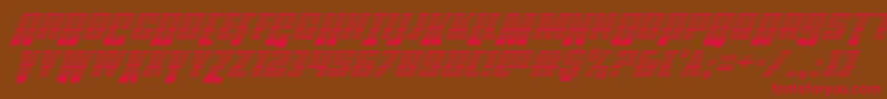 Powerlordgradital Font – Red Fonts on Brown Background