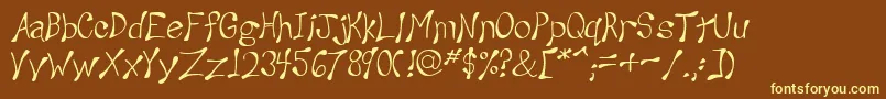 Wesley-fontti – keltaiset fontit ruskealla taustalla