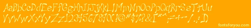 Wesley Font – Yellow Fonts on Orange Background