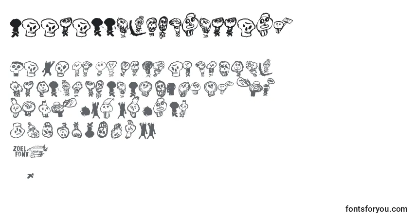 PaakallojenHyokkays-fontti – aakkoset, numerot, erikoismerkit