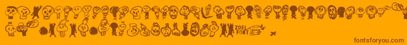 PaakallojenHyokkays Font – Brown Fonts on Orange Background