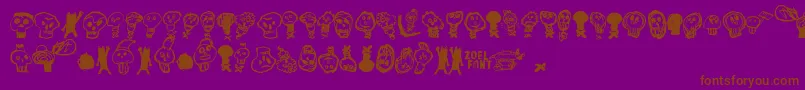 PaakallojenHyokkays Font – Brown Fonts on Purple Background