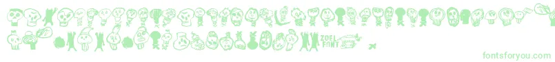 PaakallojenHyokkays-Schriftart – Grüne Schriften auf weißem Hintergrund