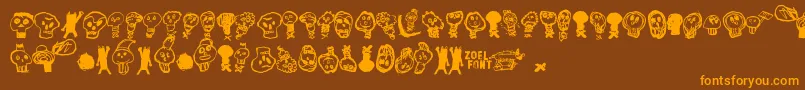 PaakallojenHyokkays Font – Orange Fonts on Brown Background